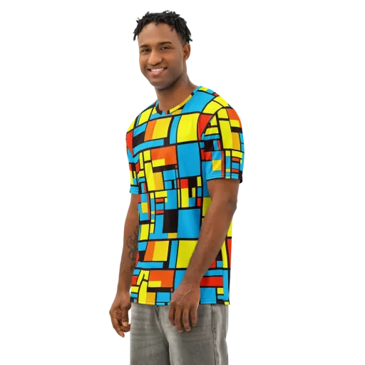 Block Party on a Men's Cotton Crew Neck T-Shirt