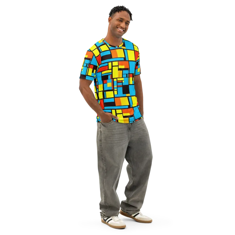 Block Party on Men's Cotton Crew Neck T-Shirt — Right Front
