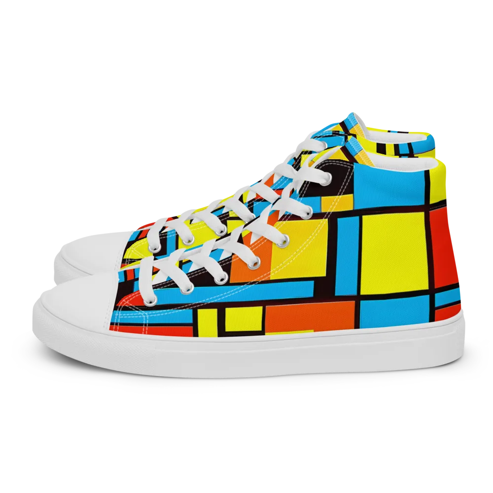 Block Party on Women's High Top Canvas Shoes — Left