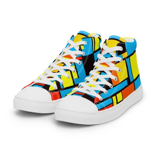 Block Party on a Women's High Top Canvas Shoes