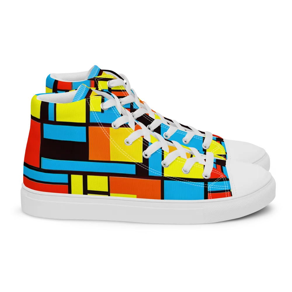 Block Party on Women's High Top Canvas Shoes — Right