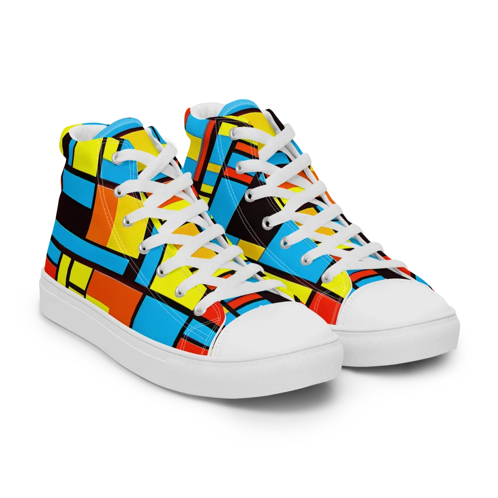 Block Party on Women's High Top Canvas Shoes — Right Front
