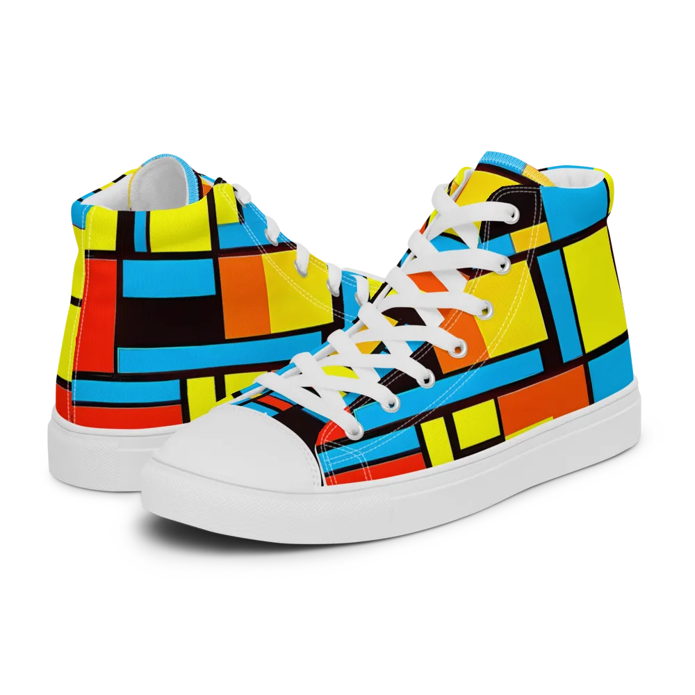 Block Party on Women's High Top Canvas Shoes — Left