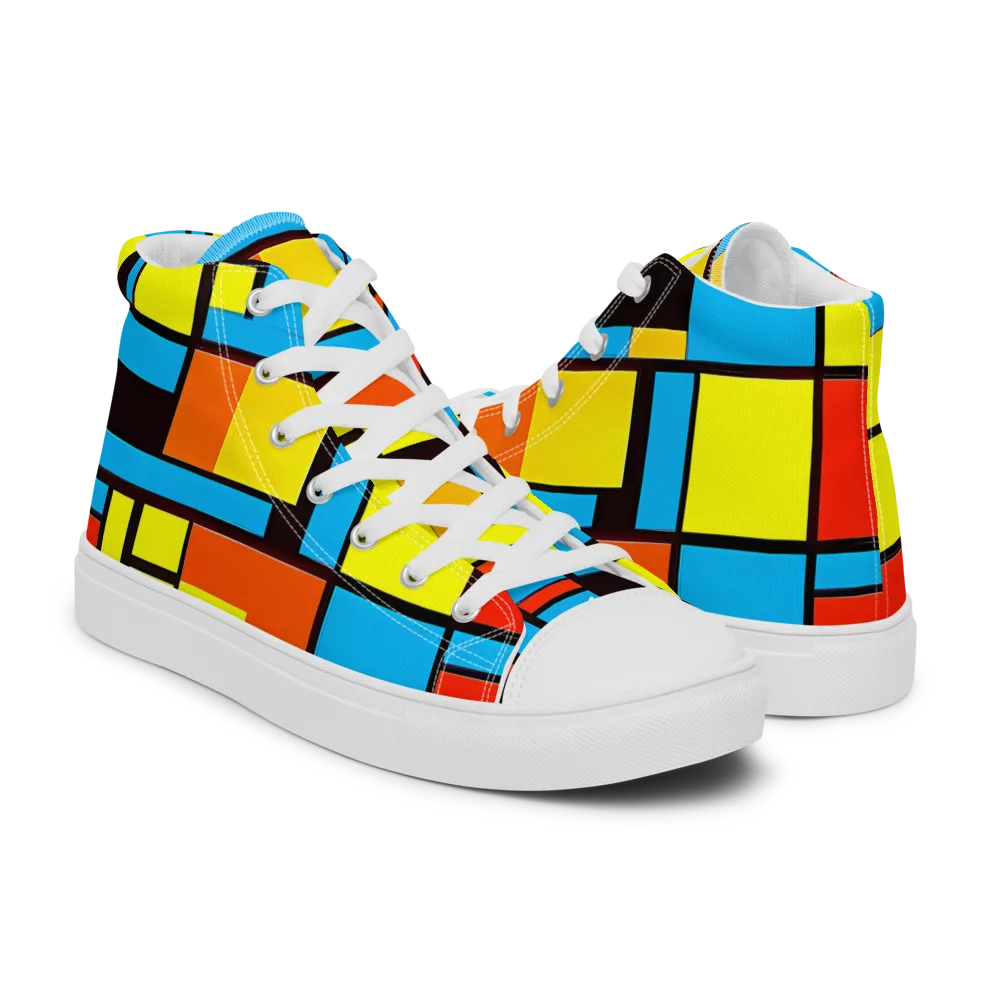 Block Party on Women's High Top Canvas Shoes — Right