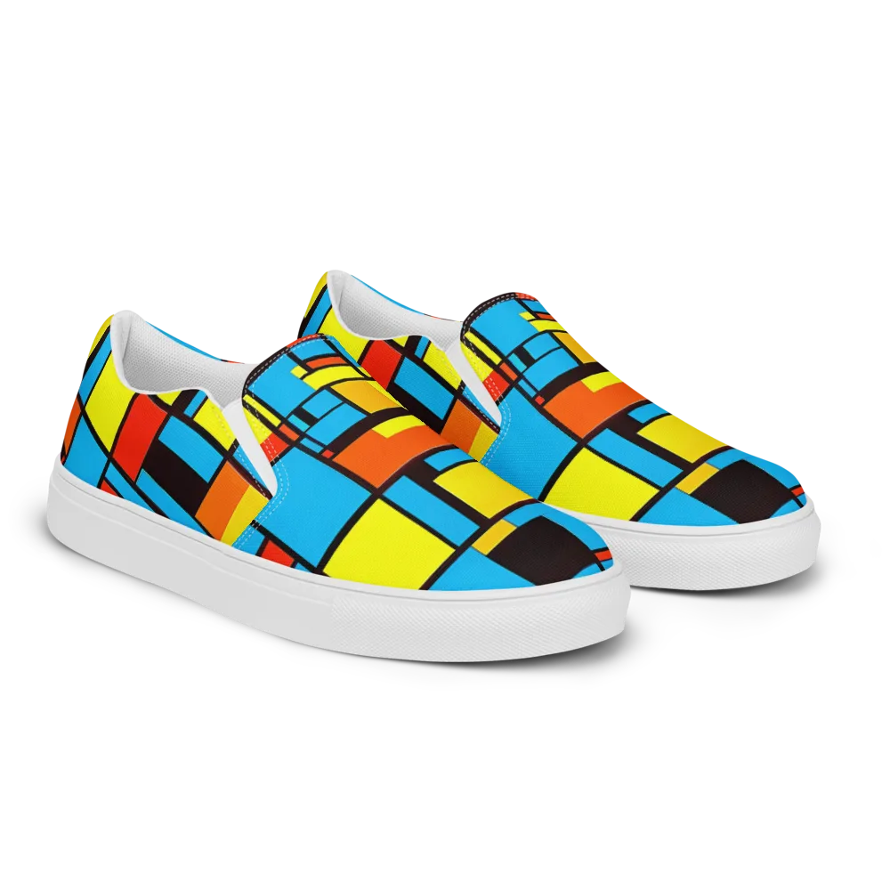 Block Party on Men's Slip-On Canvas Shoes — Right Front