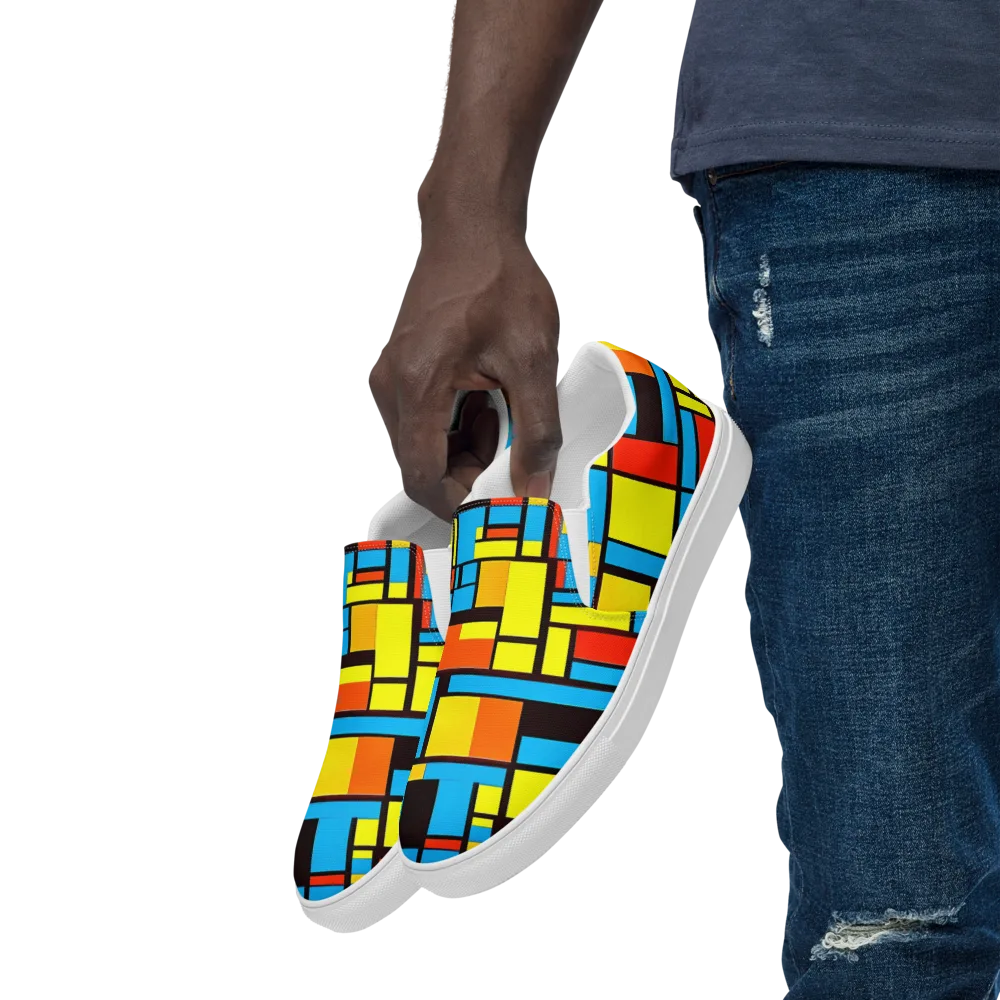 Block Party on Men's Slip-On Canvas Shoes — Left Front
