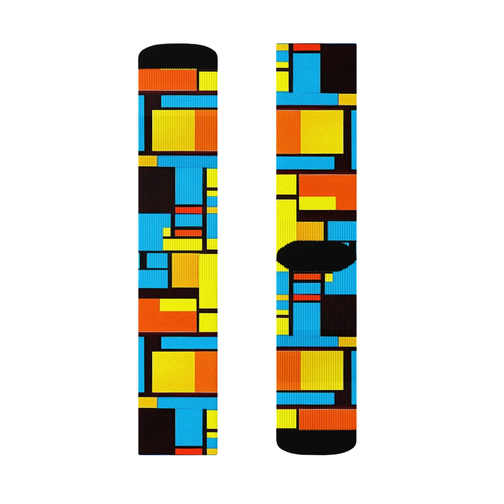 Block Party on Socks — Left Sock