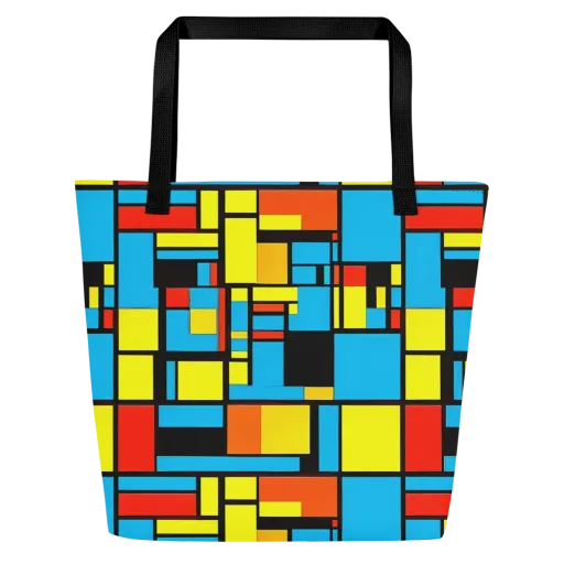 Block Party on a Large Tote Bag W/ Pocket