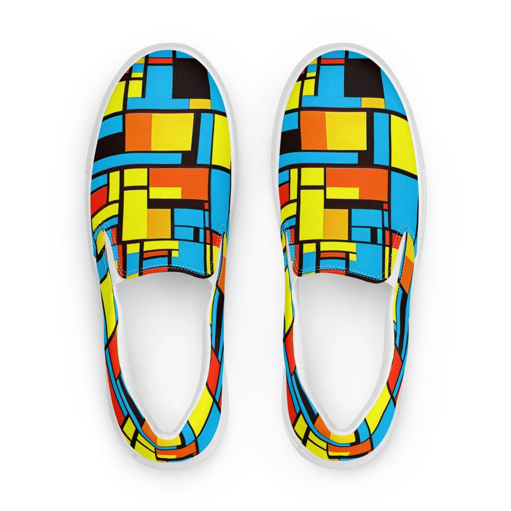 Block Party on Women's Slip-On Canvas Shoes — Front