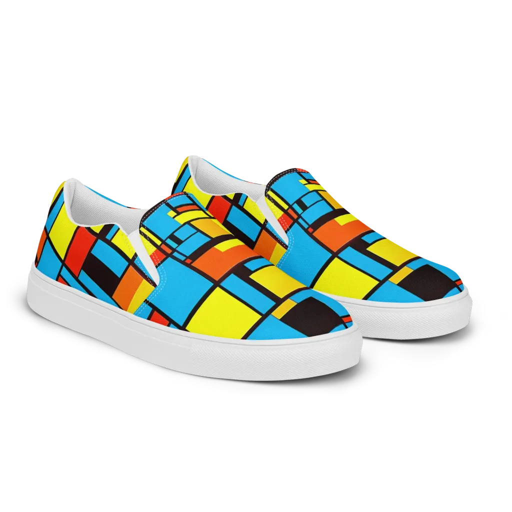 Block Party on Women's Slip-On Canvas Shoes — Right Front