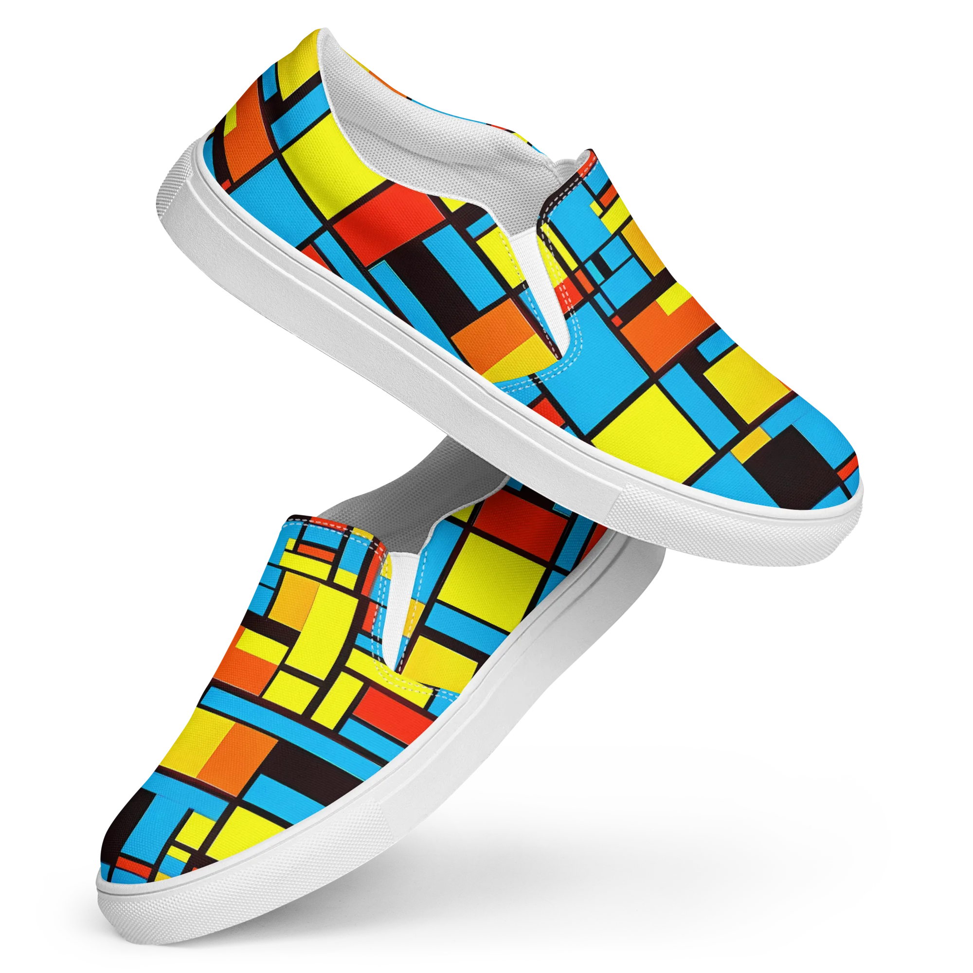 Block Party on Women's Slip-On Canvas Shoes — Front