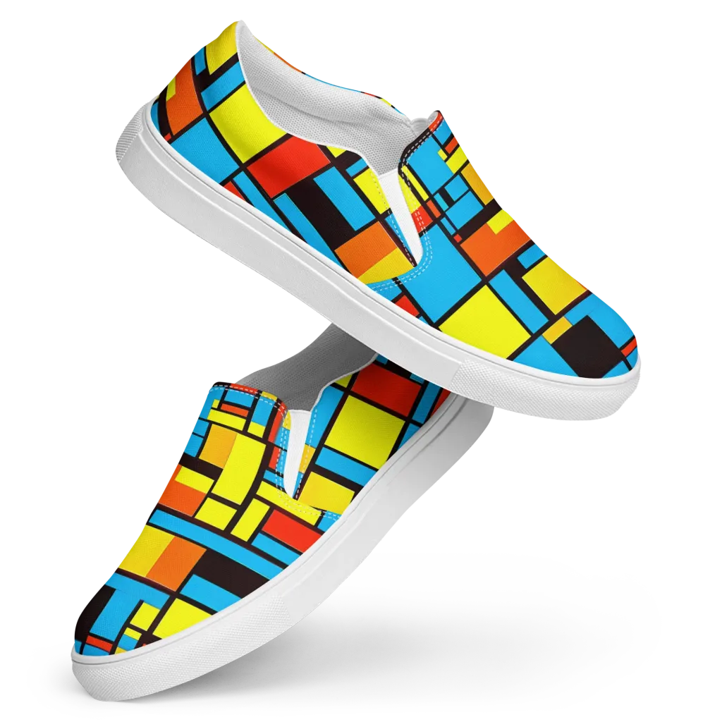 Block Party on Women's Slip-On Canvas Shoes — Front