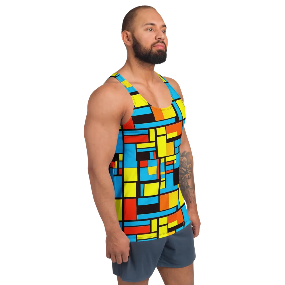 Block Party on Men's Tank Top — Right Front