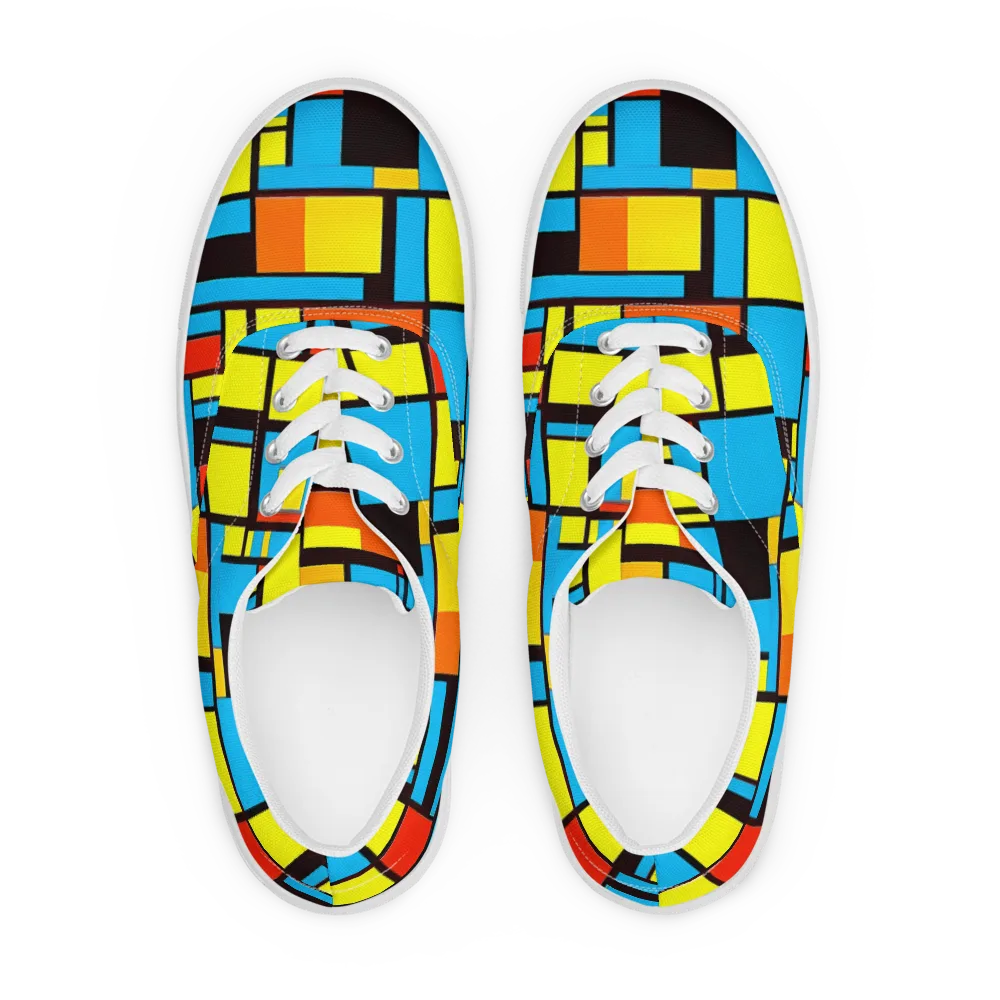 Block Party on Men's Lace-Up Canvas Shoes — Front