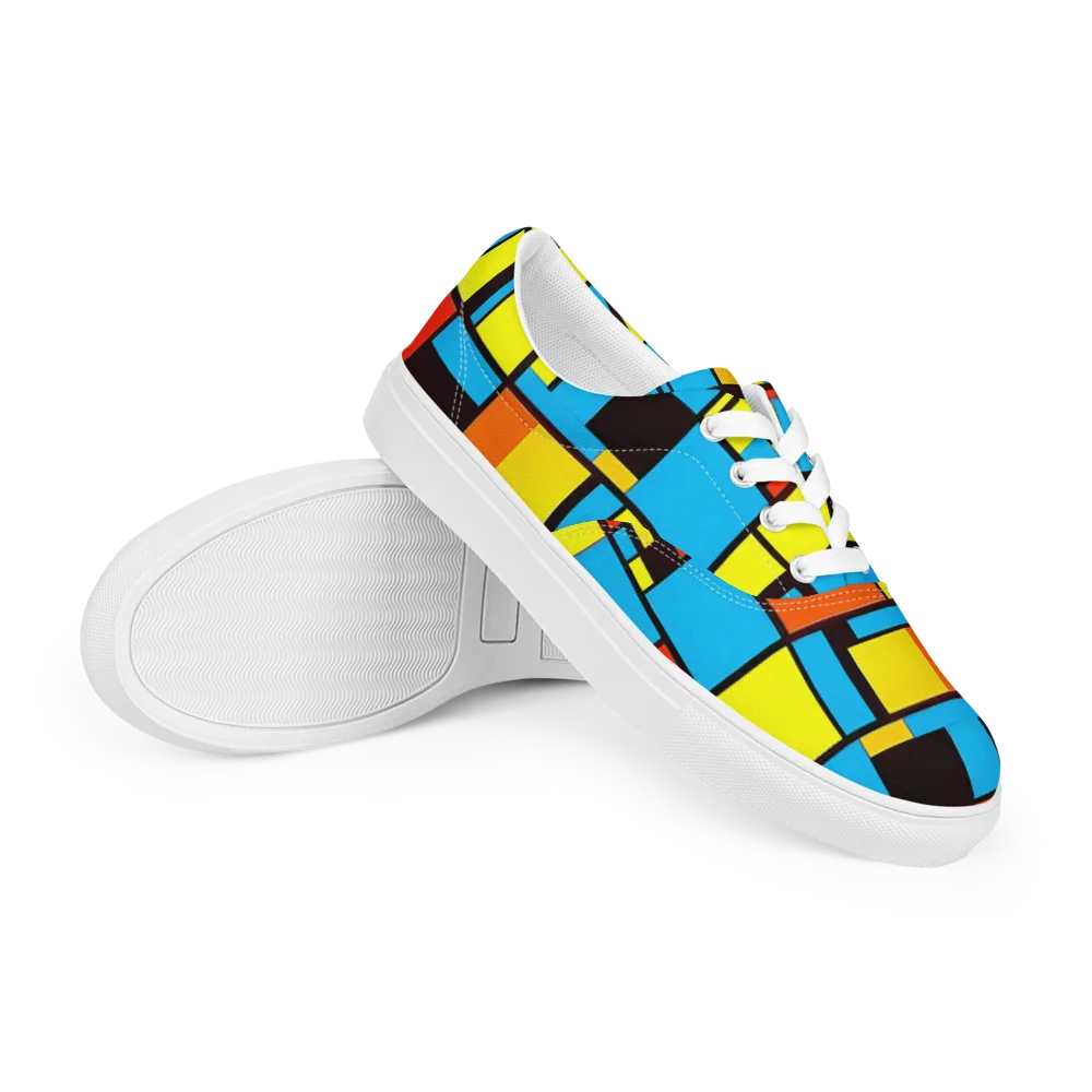 Block Party on Men's Lace-Up Canvas Shoes — Right Front