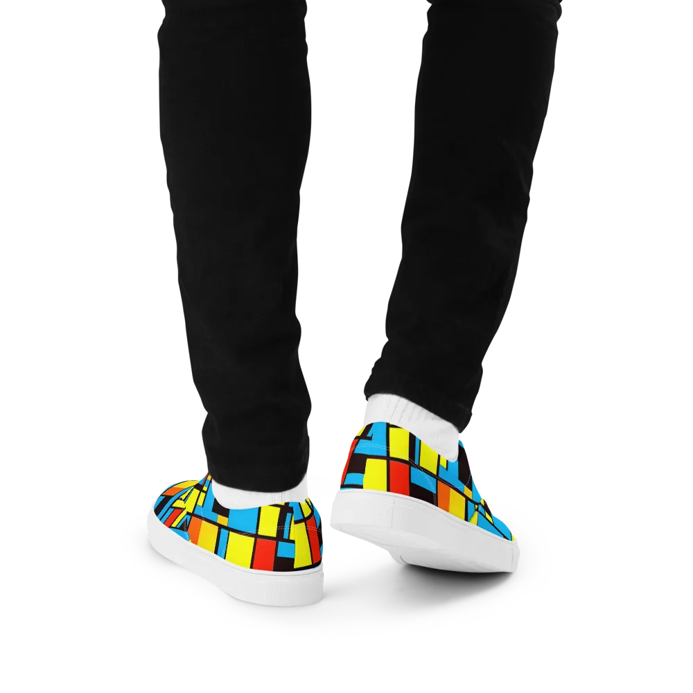 Block Party on Men's Lace-Up Canvas Shoes — Back