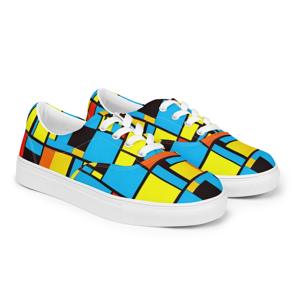 Block Party on Men's Lace-Up Canvas Shoes — Right Front