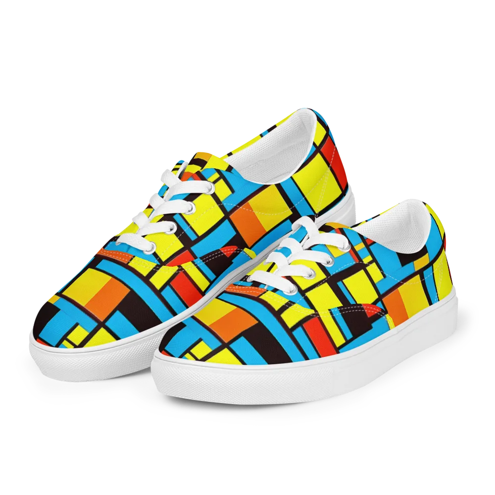 Block Party on Men's Lace-Up Canvas Shoes — Left Front