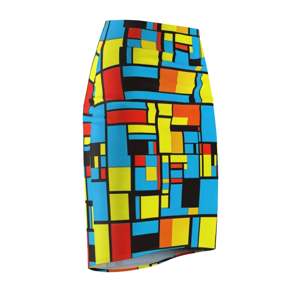Block Party on Pencil Skirt — Front Side