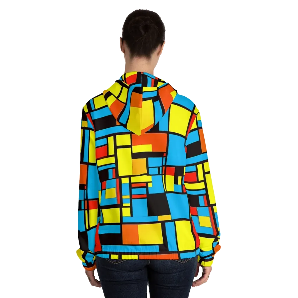 Block Party on Women's Full-Zip Hoodie — Back On Person