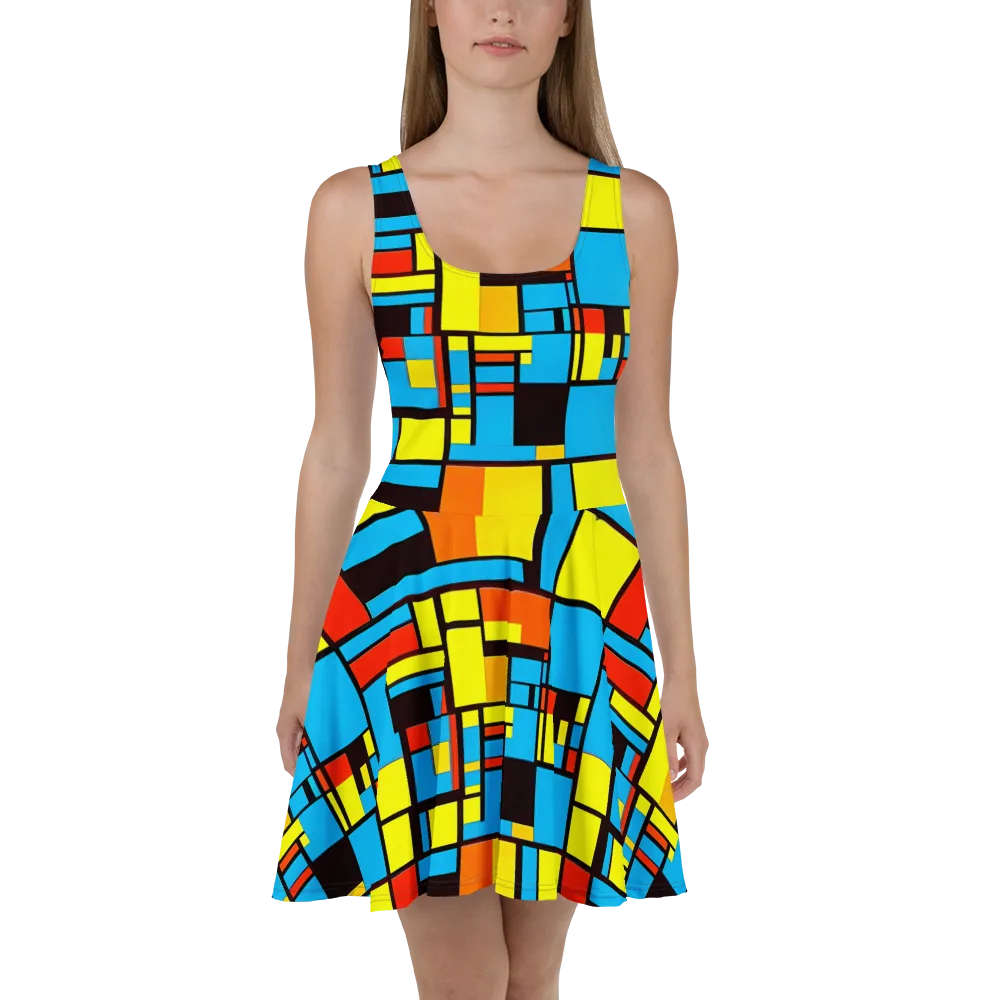 Block Party on Skater Dress — Front