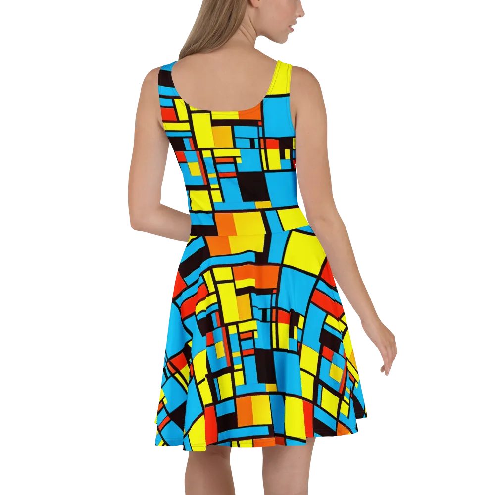 Block Party on Skater Dress — Back