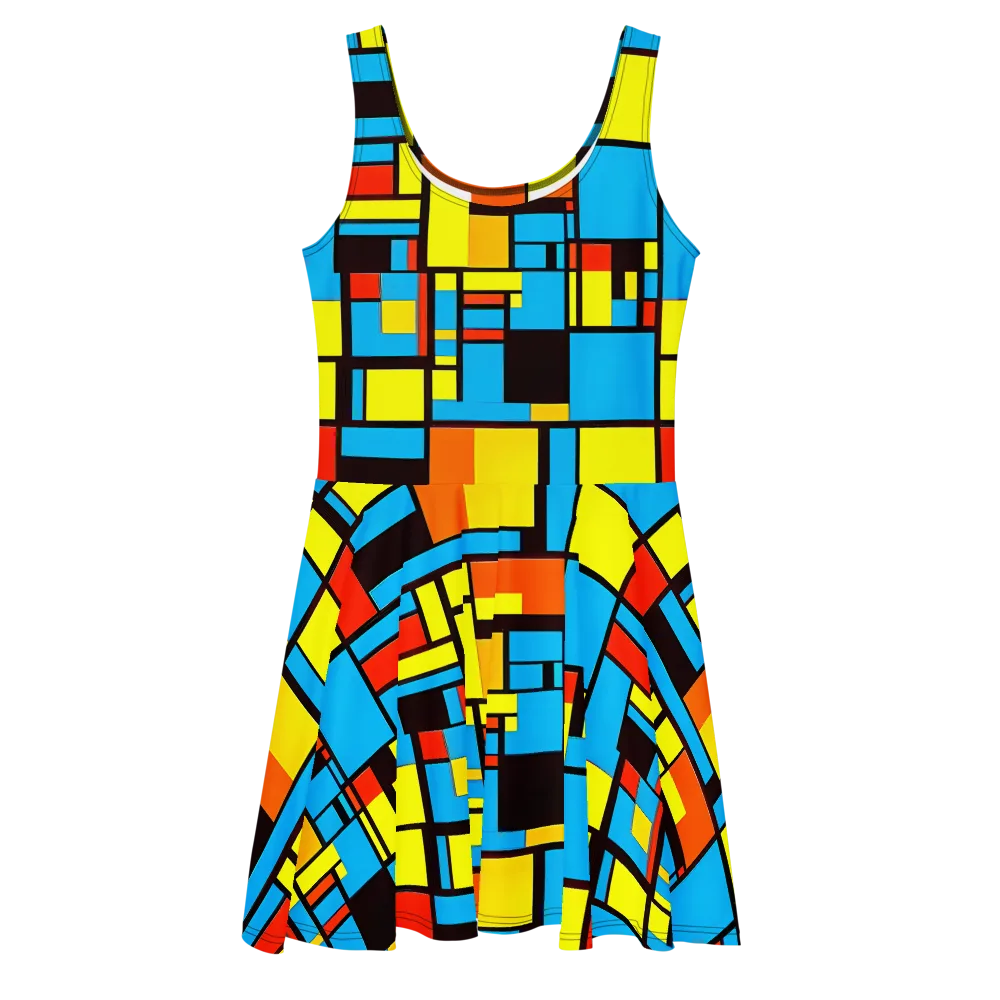 Block Party on Skater Dress — Front