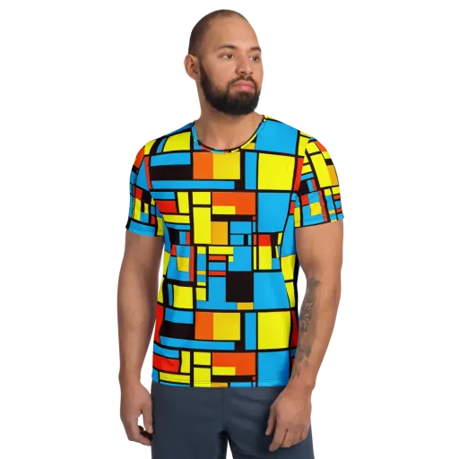 Block Party on a Men's Athletic T-Shirt