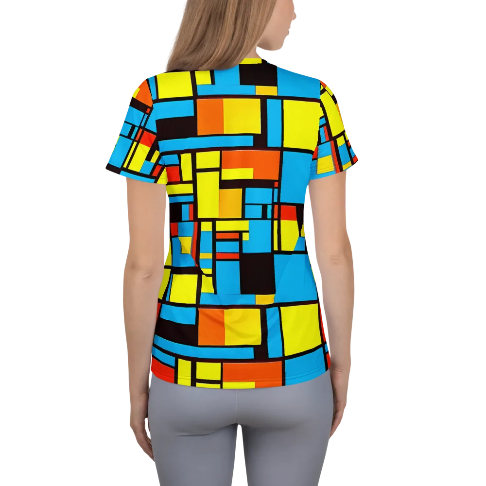 Block Party on Women's Athletic T-Shirt — Back