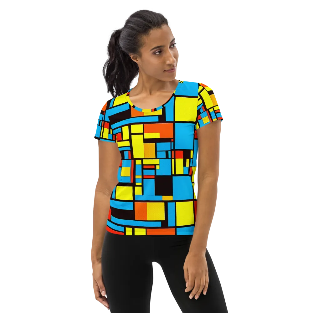Block Party on Women's Athletic T-Shirt — Front
