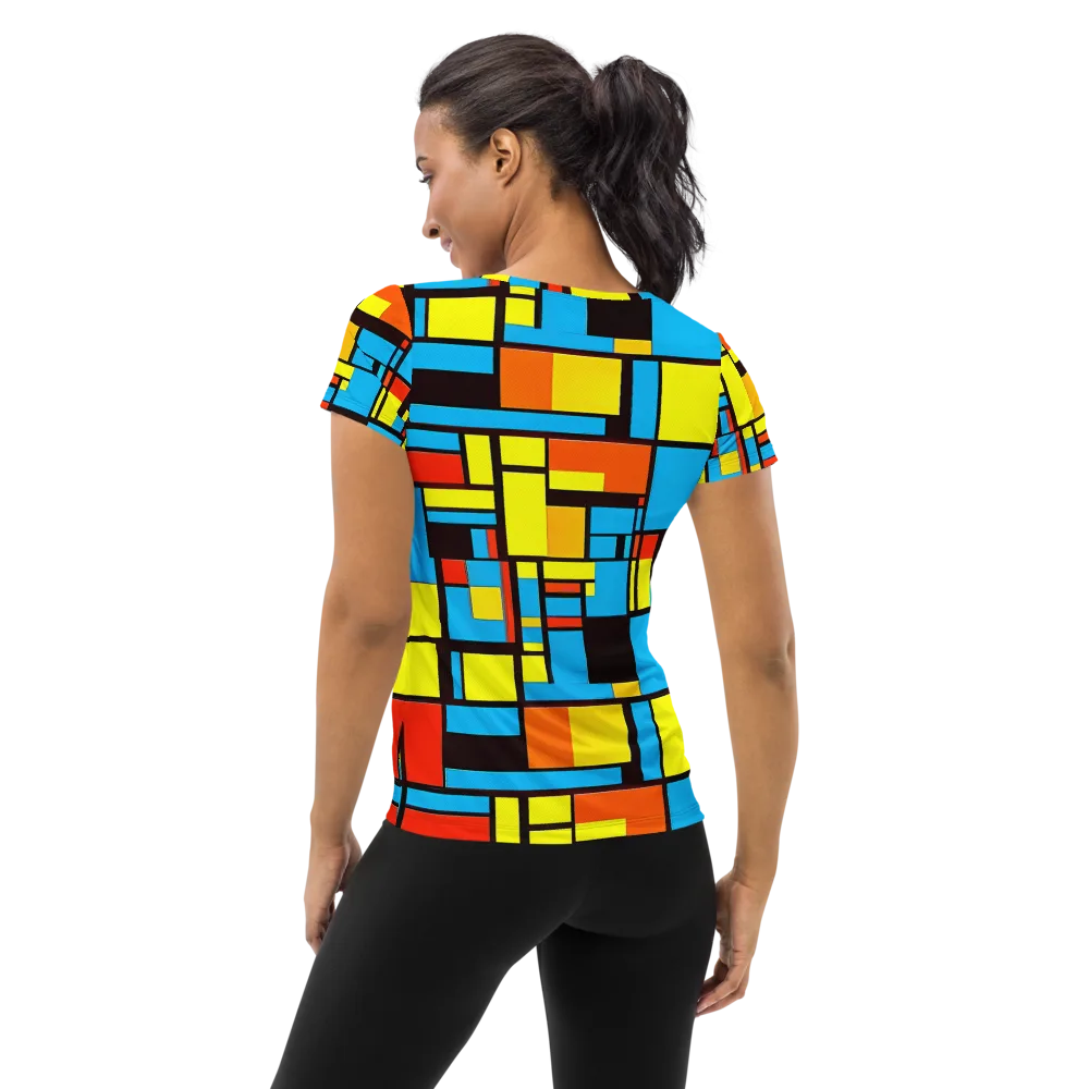 Block Party on Women's Athletic T-Shirt — Back