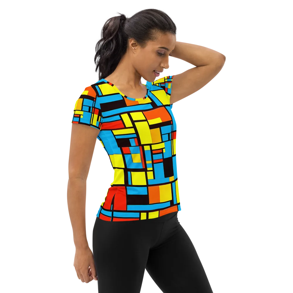 Block Party on Women's Athletic T-Shirt — Right
