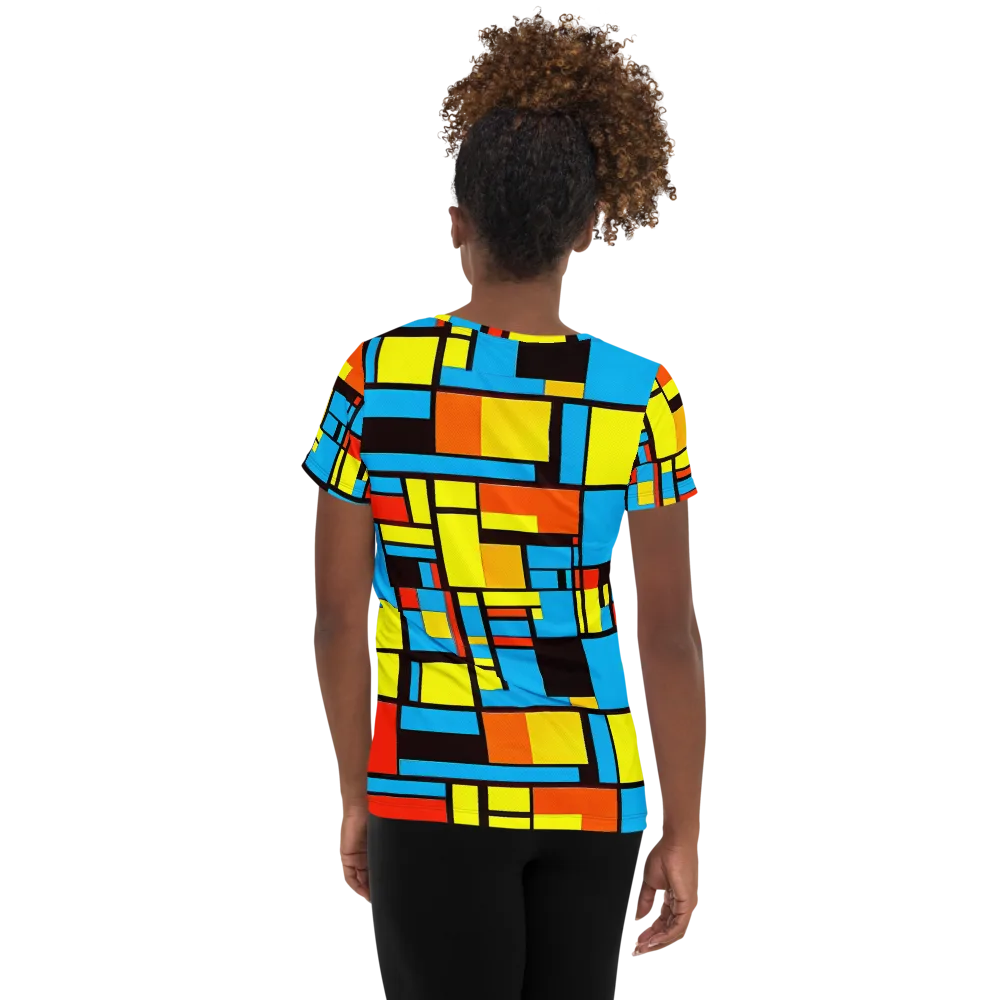 Block Party on Women's Athletic T-Shirt — Back