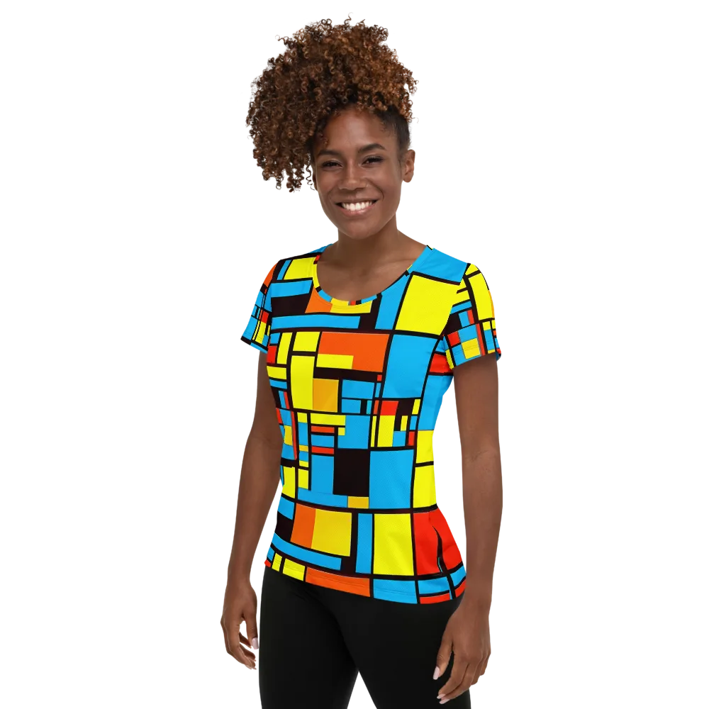 Block Party on Women's Athletic T-Shirt — Left