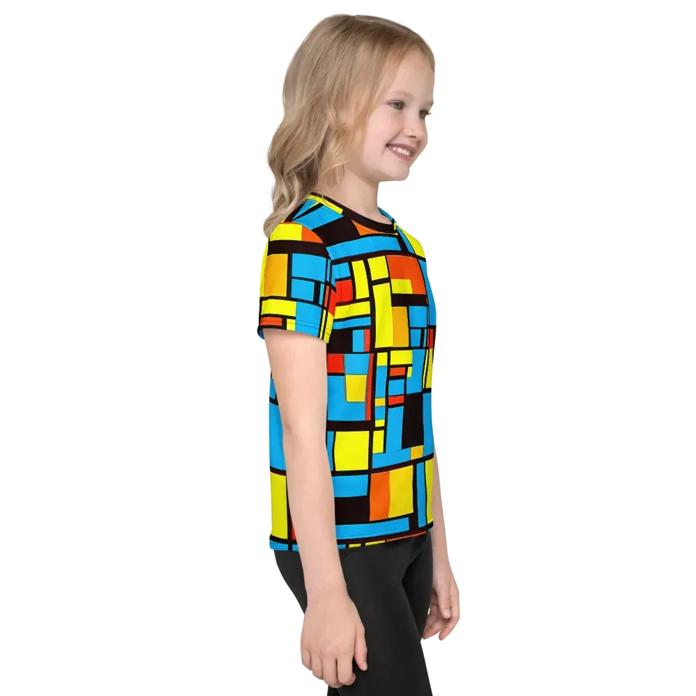 Block Party on Kids Crew Neck T-Shirt — Right