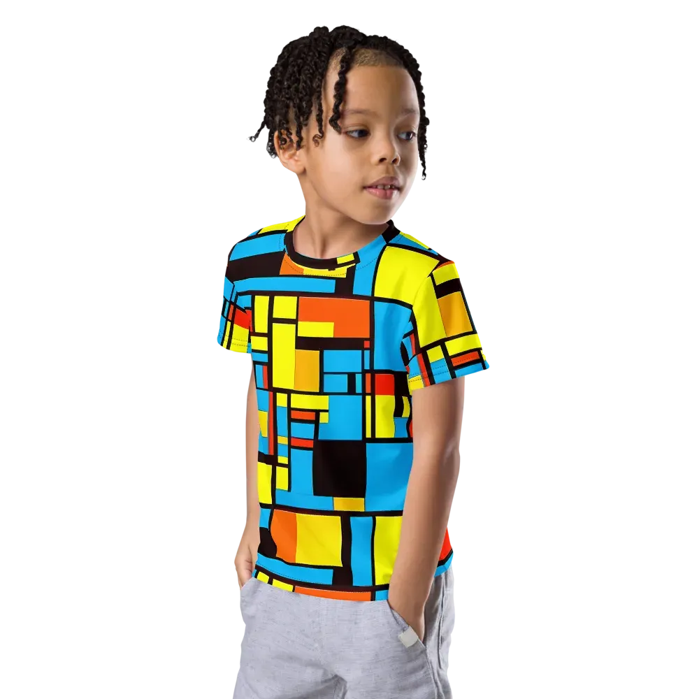 Block Party on Kids Crew Neck T-Shirt — Left Front