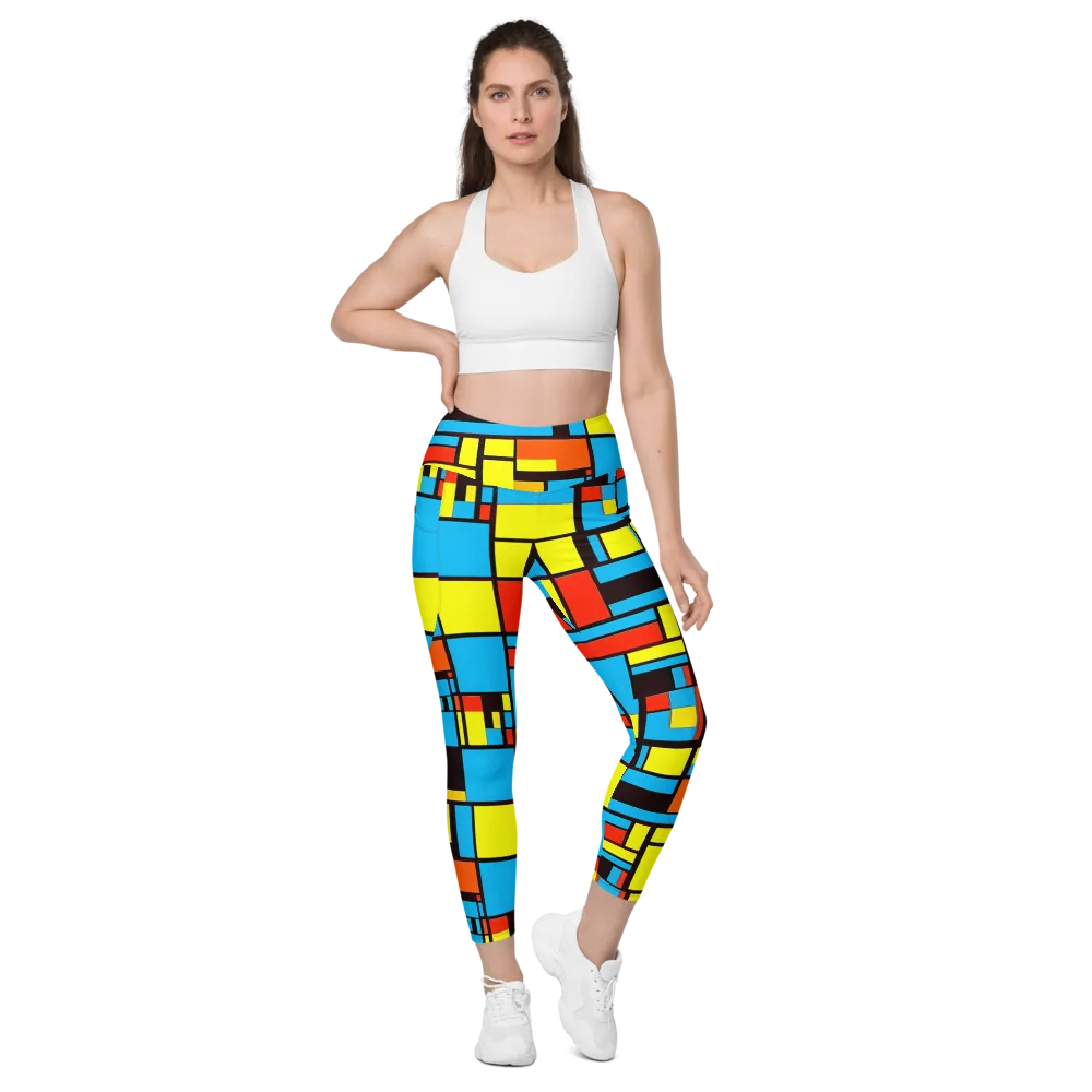 Block Party on Leggings with Pockets — Front