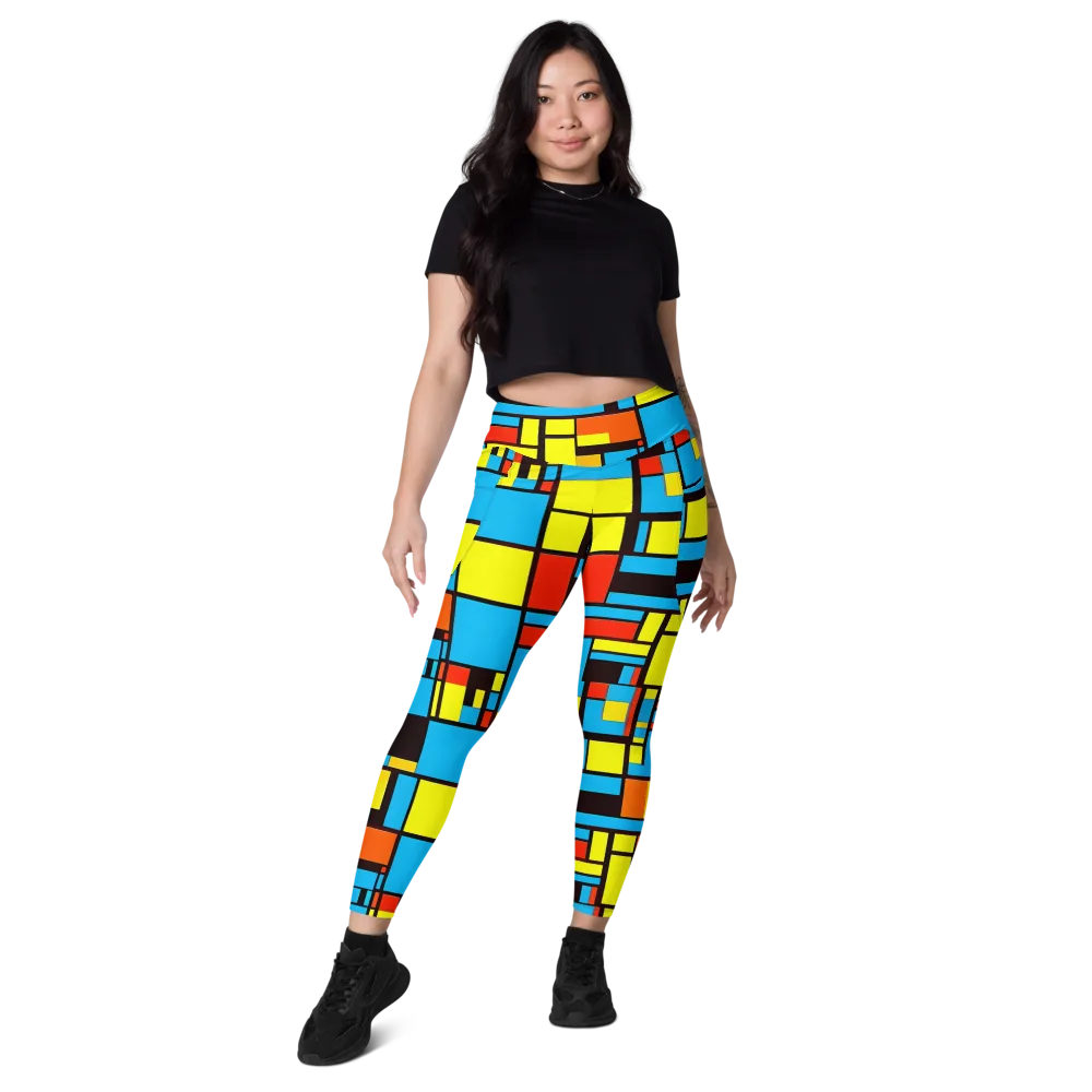 Block Party on Leggings with Pockets — Front