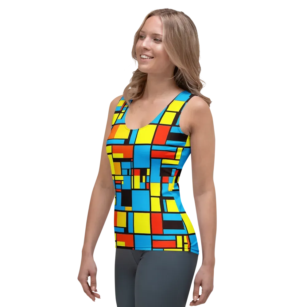 Block Party on Women's Tank Top — Left Front