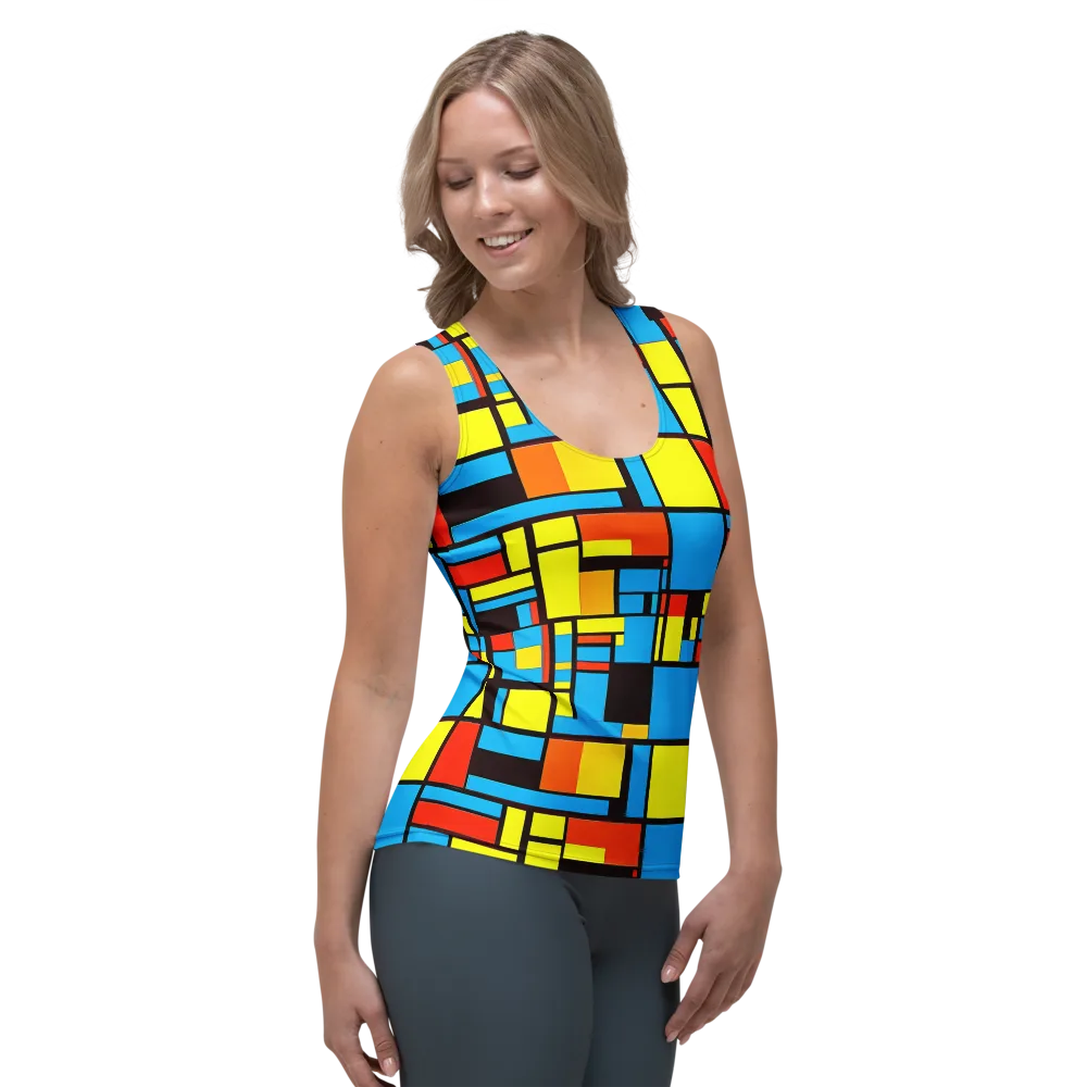 Block Party on Women's Tank Top — Right Front