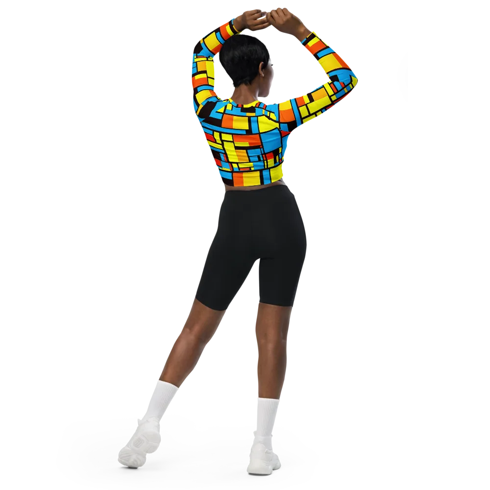 Block Party on Long Sleeve Crop Top — Back