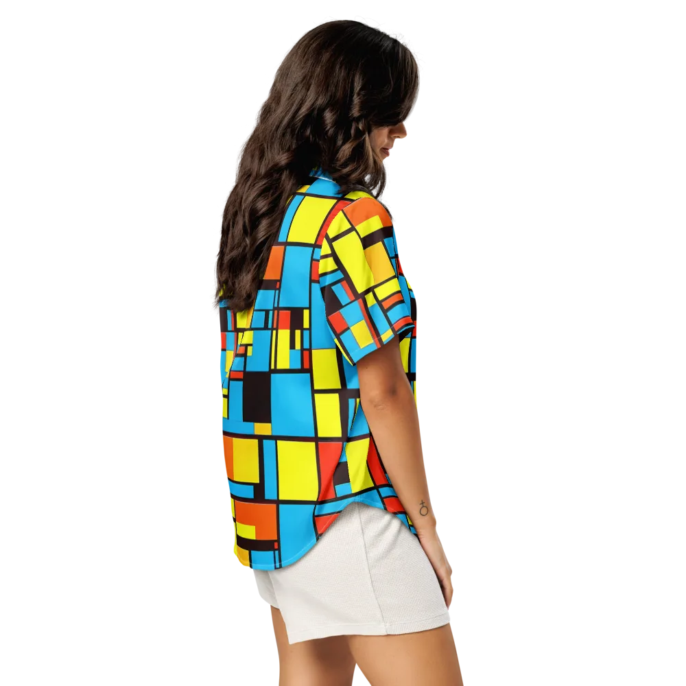 Block Party on Women's Short Sleeve Pajama Top — Right Back