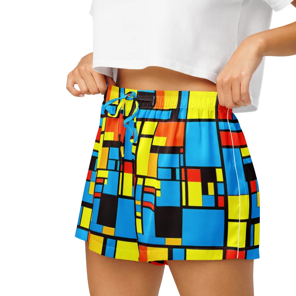 Block Party on Women's Pajama Shorts — Left