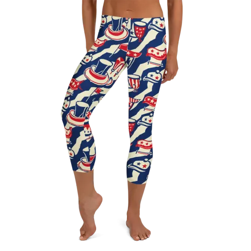 Stars And Stripes Soirée on a Capri Leggings