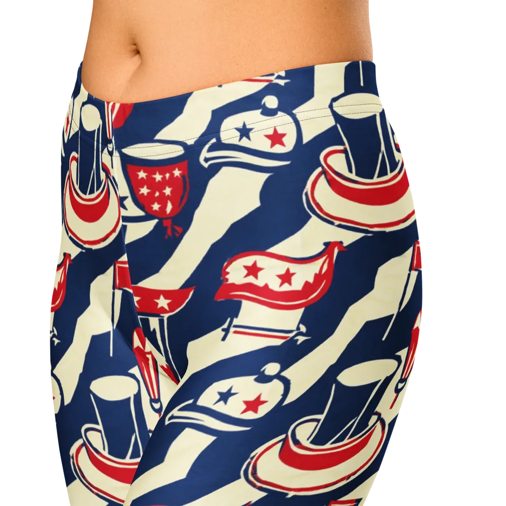 Stars And Stripes Soirée on Capri Leggings — Zoomed-in