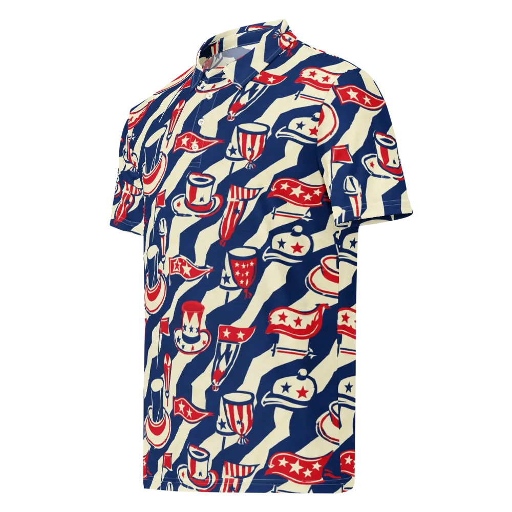 Stars And Stripes Soirée on Men's Slim Fit Polo Shirt — Left Front