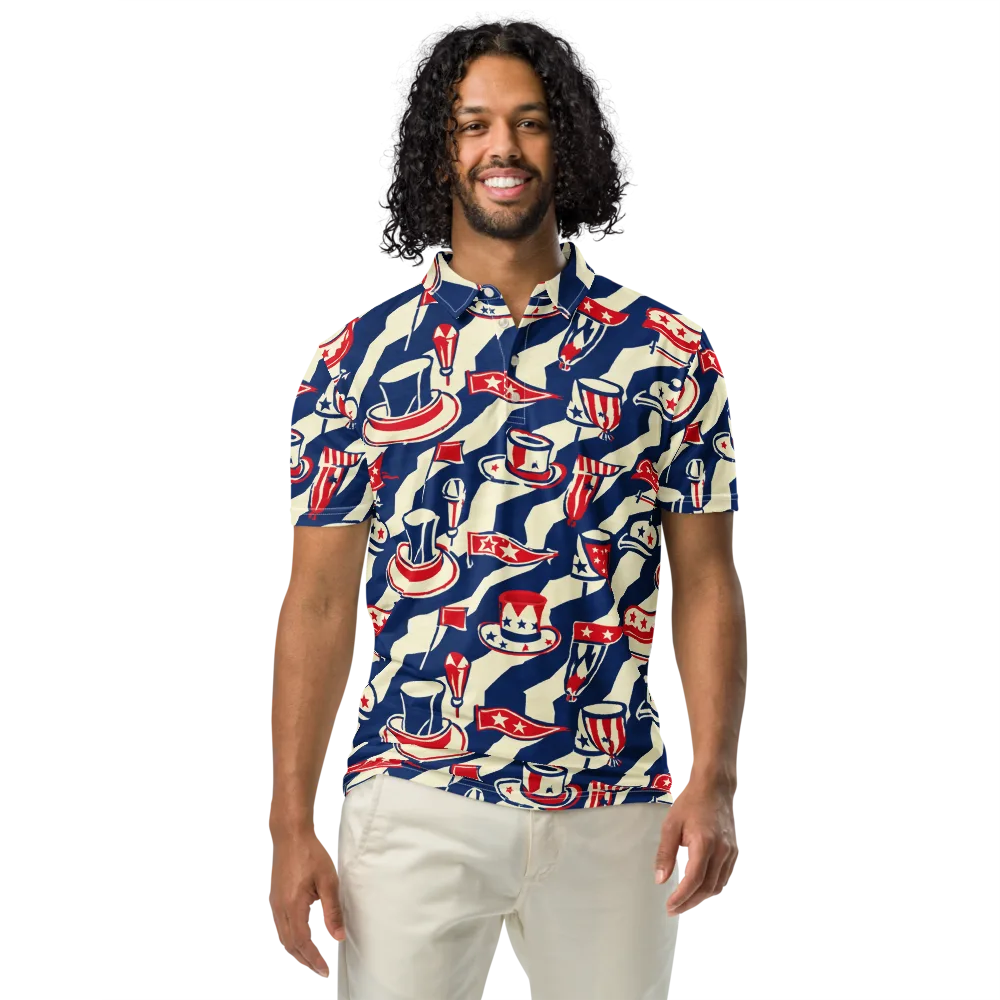 Stars And Stripes Soirée on Men's Slim Fit Polo Shirt — Front