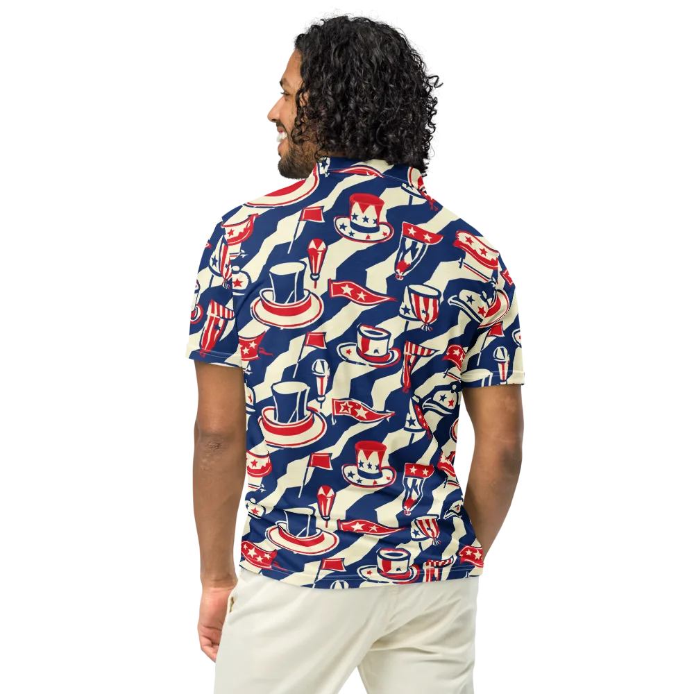 Stars And Stripes Soirée on Men's Slim Fit Polo Shirt — Back