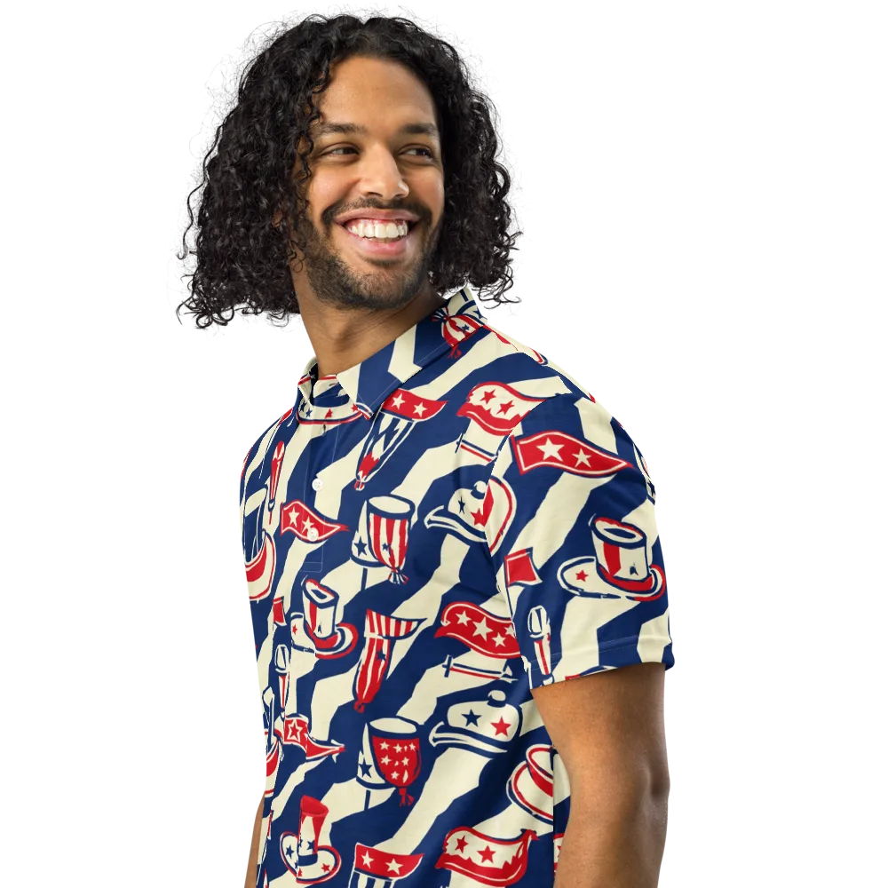Stars And Stripes Soirée on Men's Slim Fit Polo Shirt — Left Front