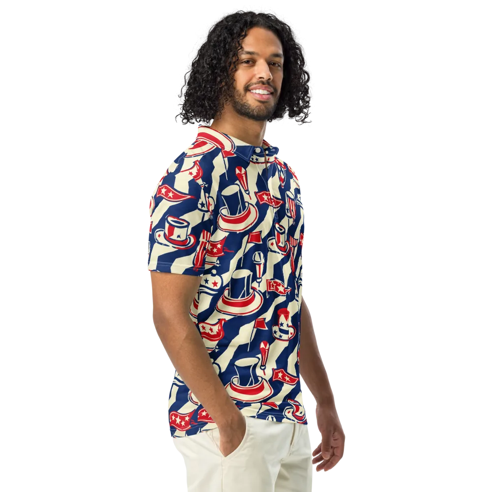 Stars And Stripes Soirée on Men's Slim Fit Polo Shirt — Right Front